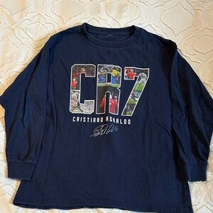 Cristiano Ronaldo Long Sleeve Kids Tee - Navy